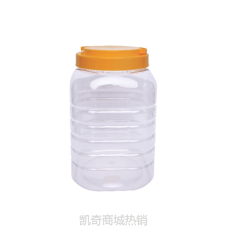 大容量长方形塑料提手罐10斤塑料蜂蜜瓶泡菜糖果特产储物罐包装罐