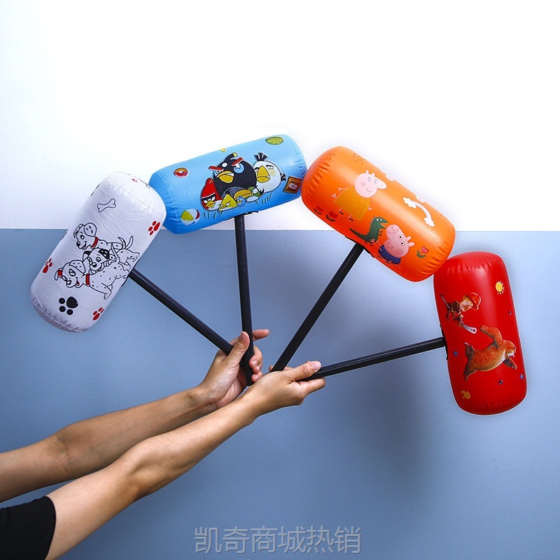现货批发新款创意大锤子游戏道具卡通人物充气玩具小锤子颜色随机