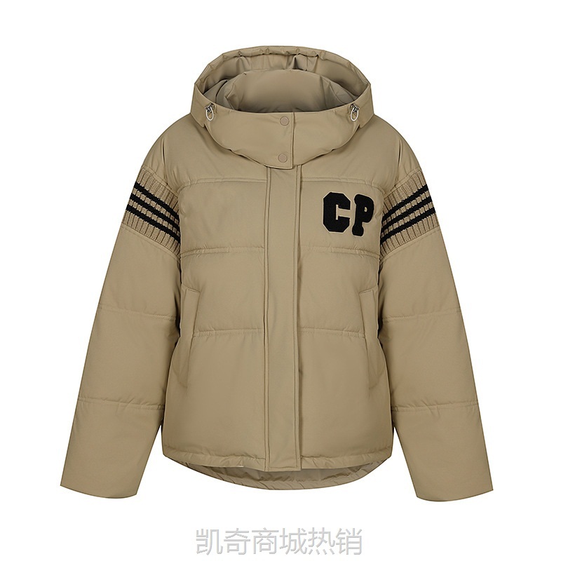 【♥首单0.1元♥】2023冬新款韩版羽绒棉连帽面包小棉服女加厚宽松针织拼色短款外套