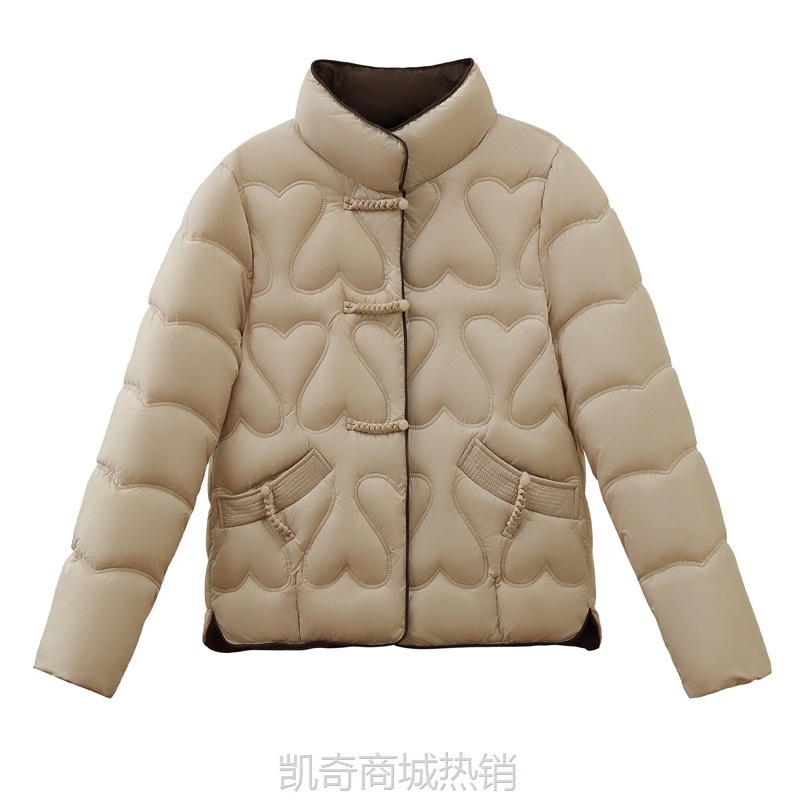 【♥首单0.1元♥】新中式2024冬复古盘扣羽绒棉服女短款时尚立领轻薄棉衣女棉袄外套
