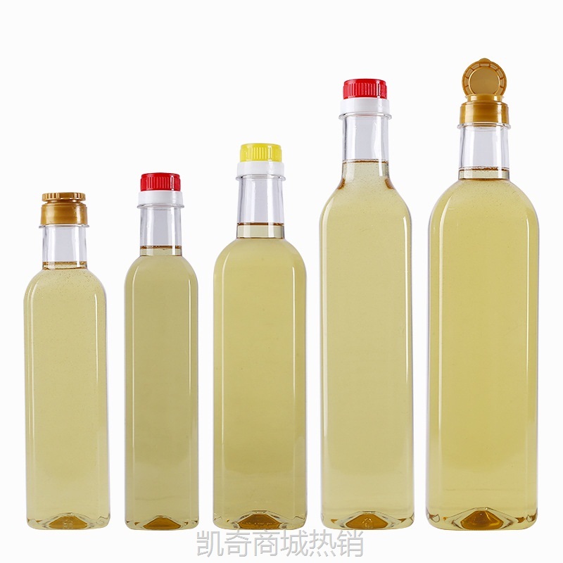500ml塑料瓶调味汁分装瓶酱油醋汁蘸汁瓶方形亚麻籽山茶橄榄油瓶