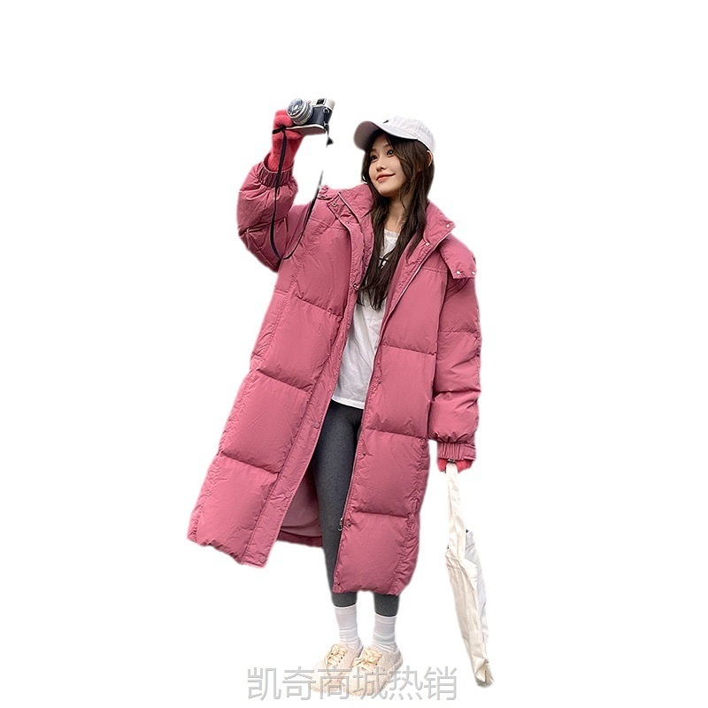 【♥首单0.1元♥】欧洲长款羽绒棉服女可拆卸连帽冬韩版时尚宽松港风过膝面包服棉衣