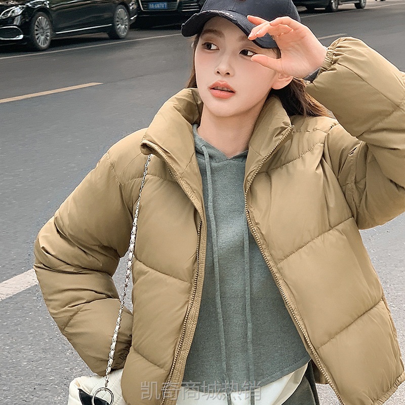 【♥首单0.1元♥】欧式外贸冬季新款时尚高腰立领小个子高腰立领面包服保暖棉衣外套