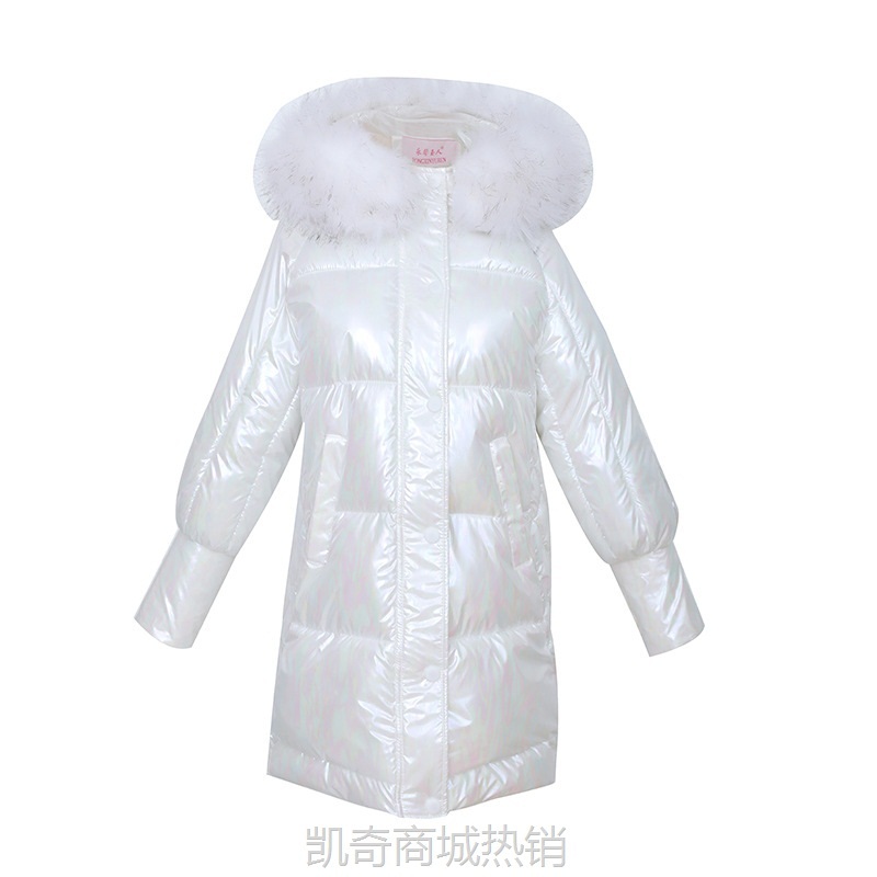 【♥首单0.1元♥】亮片棉服女亮面中长款2020冬装新款韩版宽松白色棉衣时尚洋气棉袄