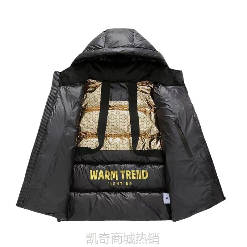 冬季黑金休闲加厚高端超棉服男外套情侣连帽棉衣保暖宽松-9956