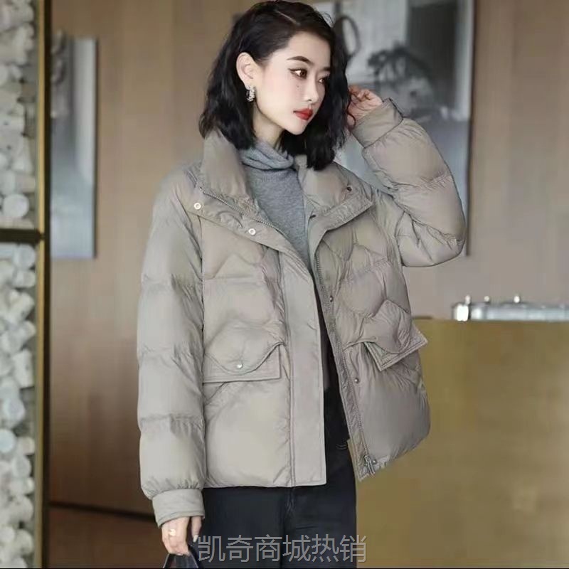 棉服女冬季2023新款韩版时尚棉衣气质小个短款立领保暖轻薄款外套