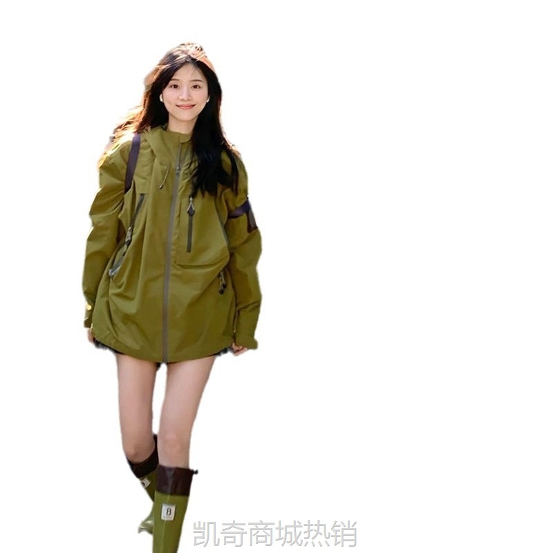 【首单1元】骆驼LNCAMEL 山系户外冲锋衣女宽松徒步旅游休闲运动三防水外套男