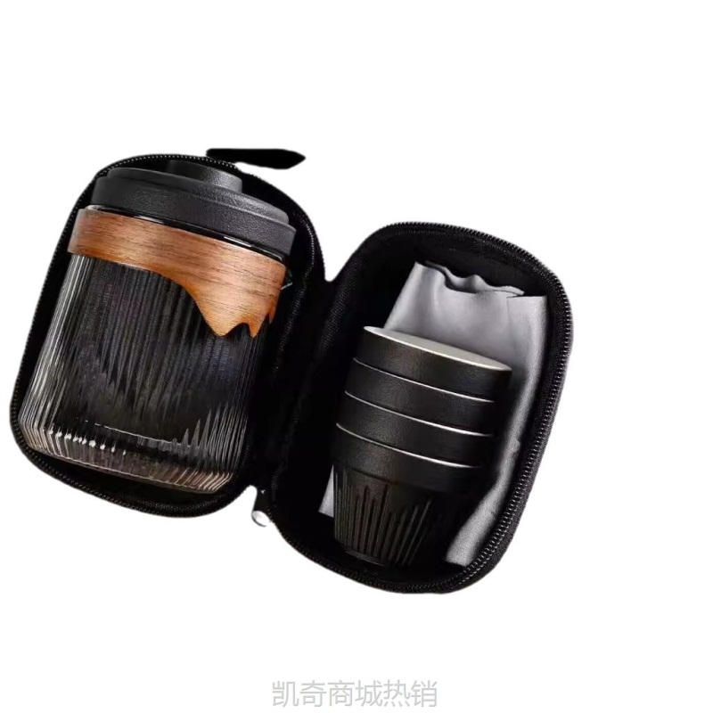 【首单1元】陶瓷快客杯一壶四杯便捷户外车载随身旅行茶具泡茶壶公司广告logo