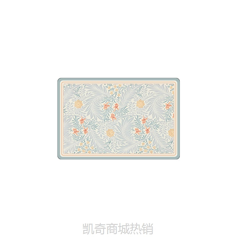 【首单1角】复古花卉科技布沥水垫厨房台面吸水速干垫碗盘隔热垫耐脏餐桌垫