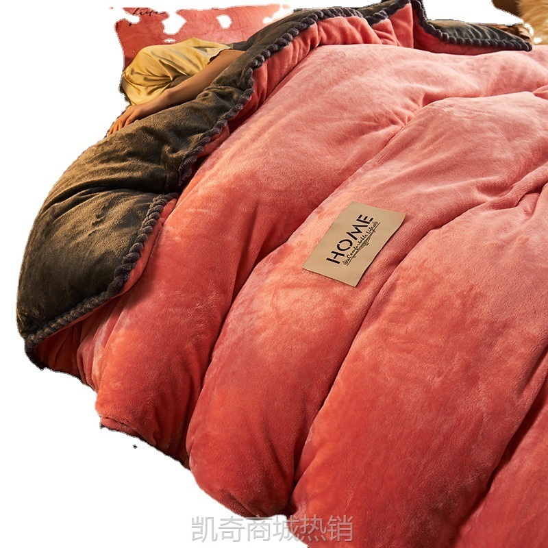 【首单1元】新品直播牛奶绒四件套加厚冬季珊瑚绒床单单双人双面加绒单被套