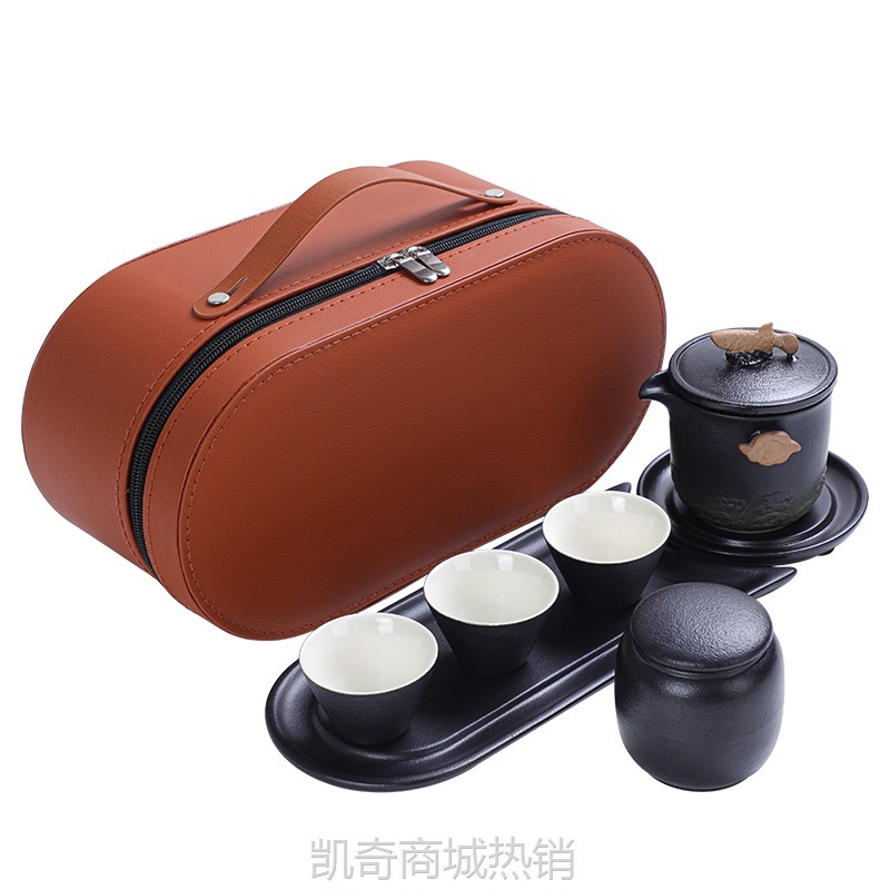 【首单1元】户外旅行茶具小套装便携包日式简易露营泡茶装备陶瓷功夫茶杯茶盘