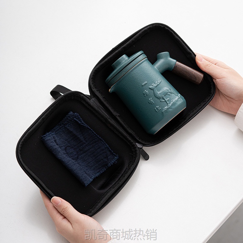 【首单1元】便携户外旅行茶具一路有你一壶四杯木柄小套装广告开业庆典伴手礼