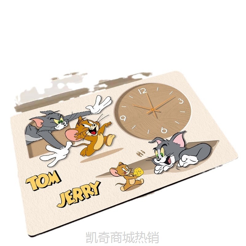 【首单1角】卡通猫和老鼠地垫硅藻泥风格浴室地垫玄关入户门垫卫生间吸水脚垫