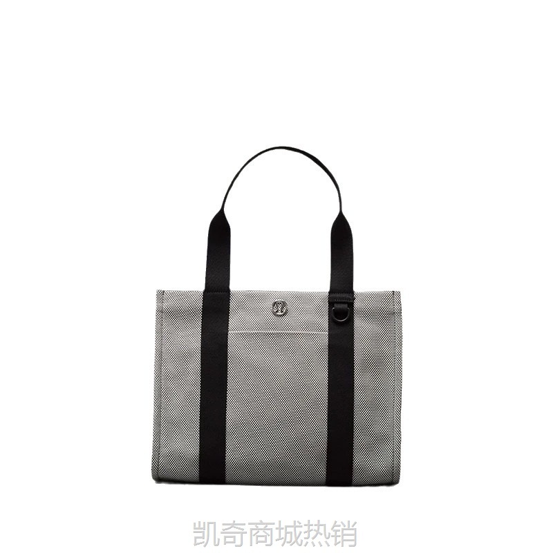 【♥首单3元♥】国现LULU女士双色帆布手袋2024新款妈咪包手提托特包大容量单肩包