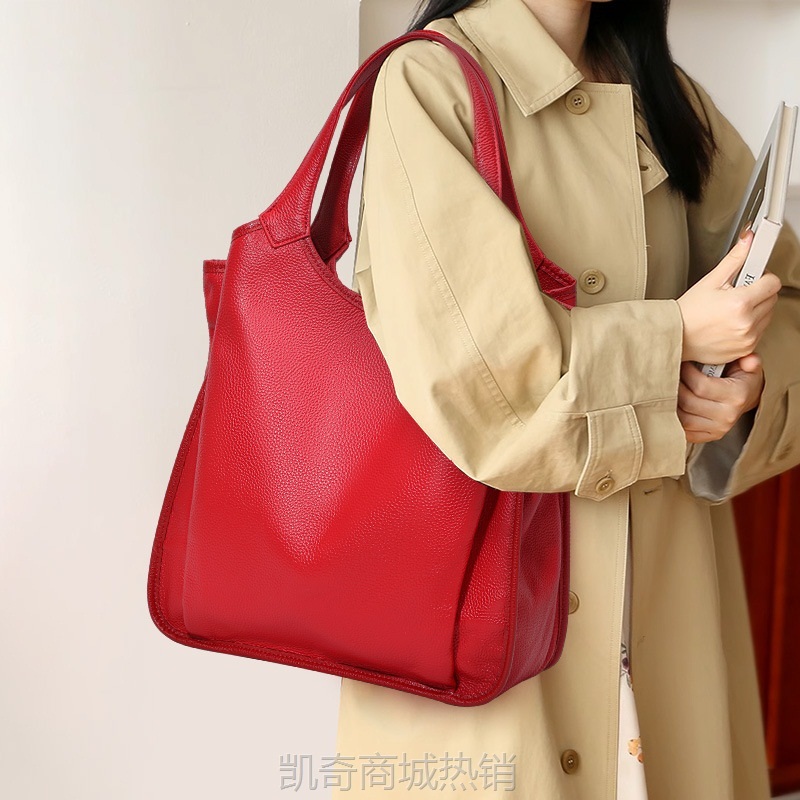 【♥首单3元♥】千典大容量托特包2024新款头层牛皮手提包时尚百搭洋气单肩包包女