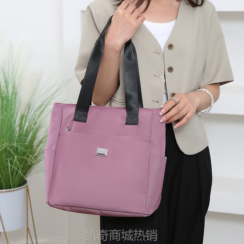 【♥首单3元♥】2024新款妈妈包女包尼龙单肩包时尚大容量手提包牛津布托特包批发