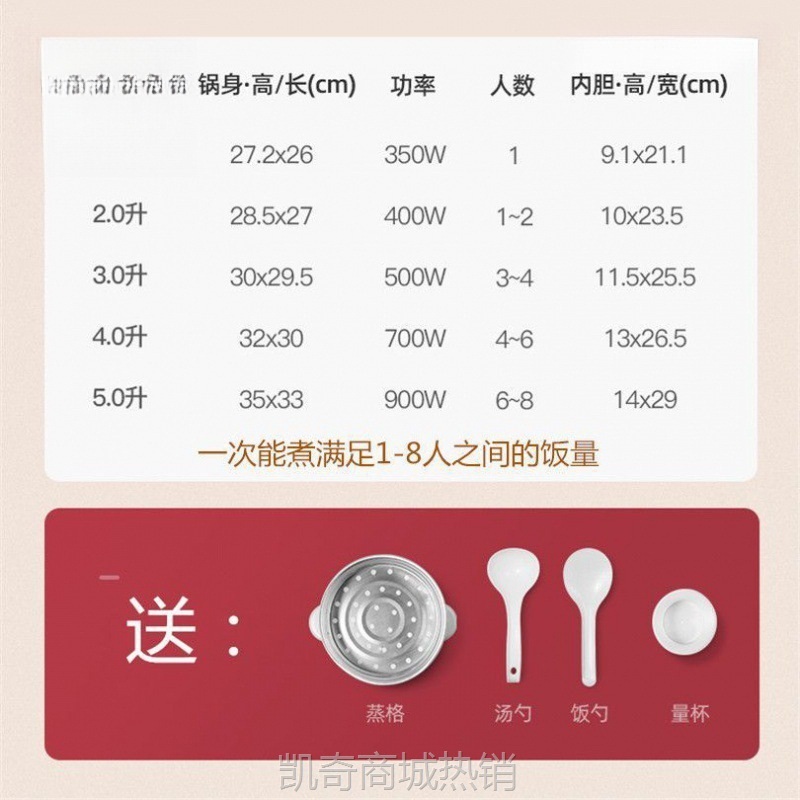 【♥首单9元♥】电饭煲饭锅家用家用小型老,式人迷你多功能一蒸煮饭-人包邮新款