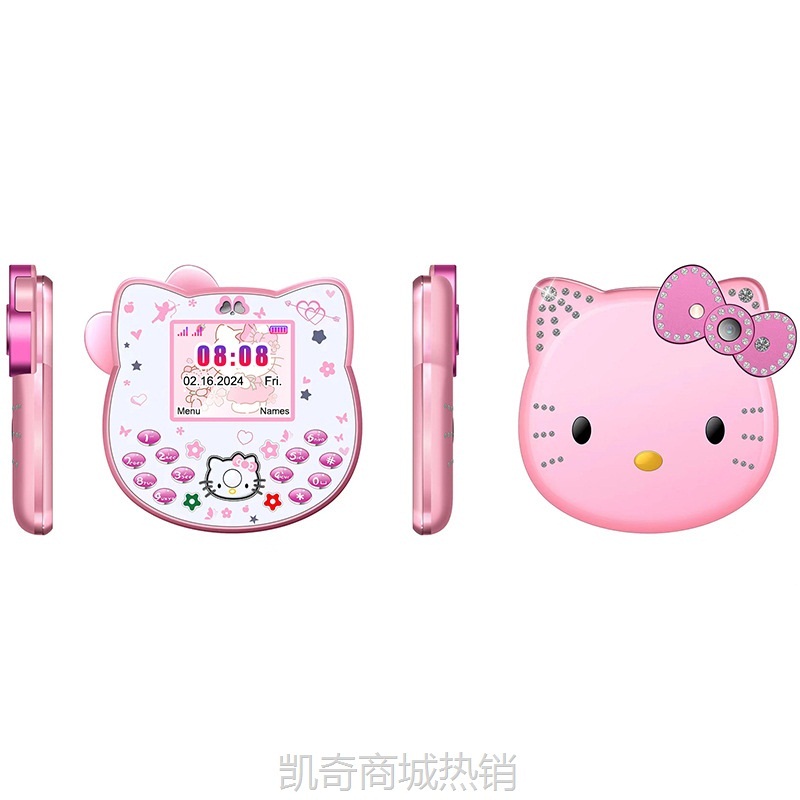 【♥首单8元♥】跨境新款i168迷你版Hellokitty卡通可爱前置摄像精品迷你便携手机