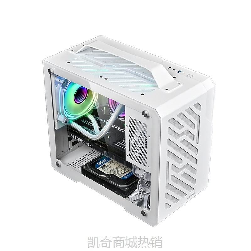 【♥首单59♥】玩嘉铝元素轻便型随身带ITX/MATX侧透水冷台式迷你纯白电脑小机箱