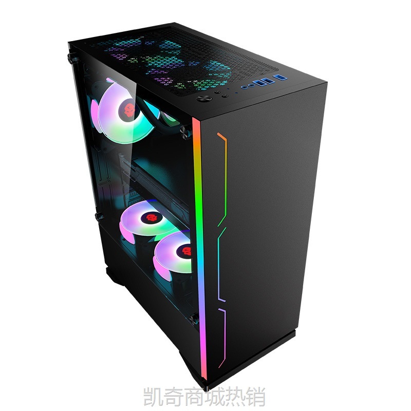 【♥首单59♥】玩嘉罗宾Ⅰ热销批发ATX游戏机箱ATX/M-ATX电竞彩灯条侧透7扩展槽