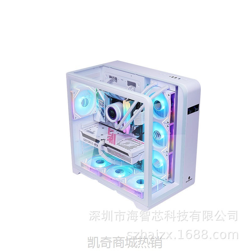 【♥首单59♥】玩嘉问天PLUS灵动曲面实时数显ATX海景房台式机游戏电脑机箱