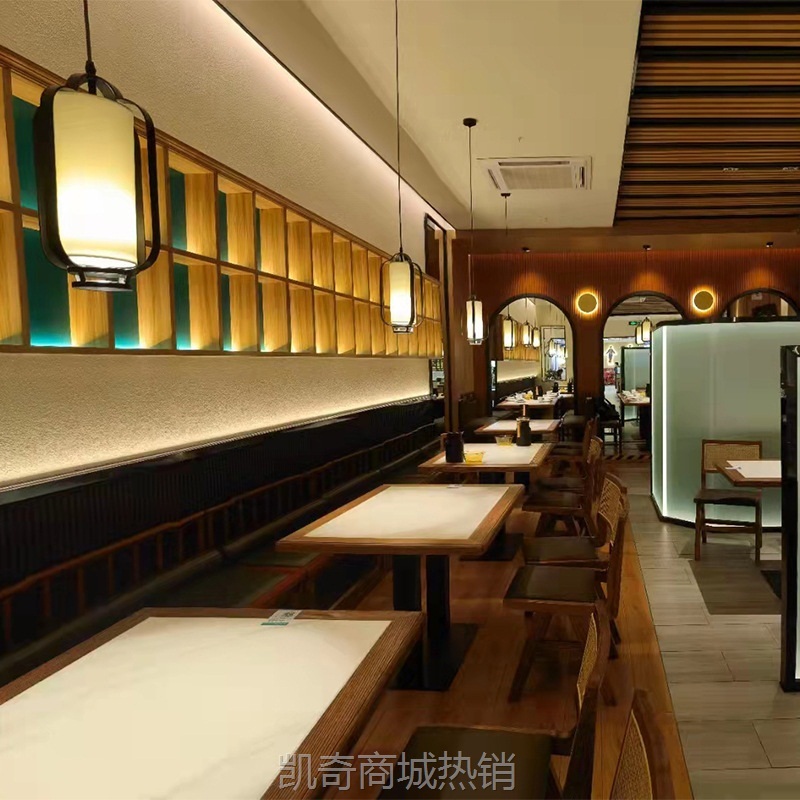 【♥首购1元♥】佛山厂家直营批发休闲实木中式餐厅商用卡座沙发餐饮桌椅组合套装