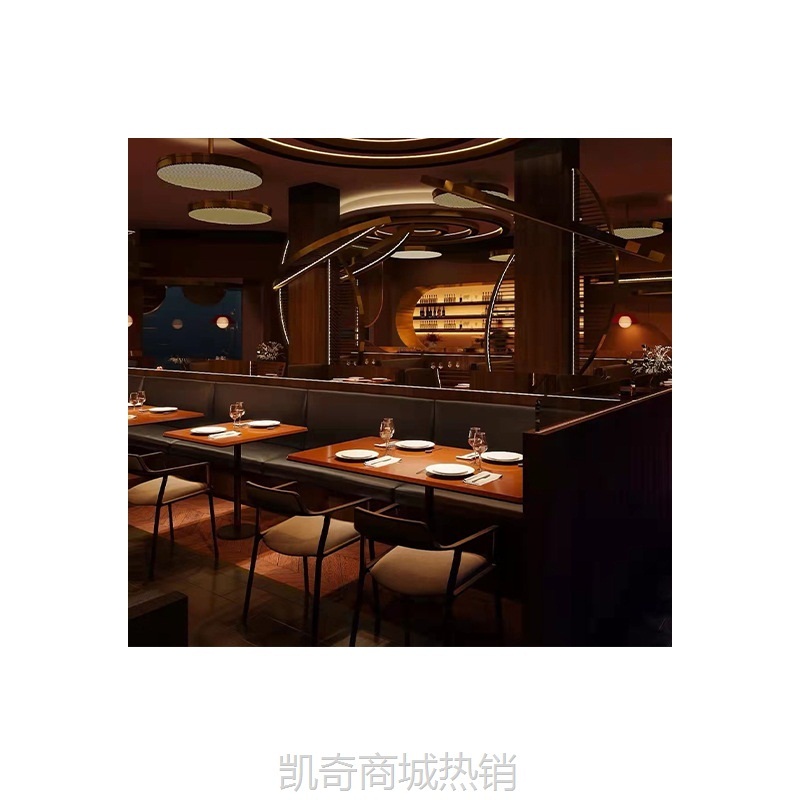 【♥首购1元♥】厂家直营批发现代简约实木主题餐厅餐饮桌椅卡座沙发组合来图可做