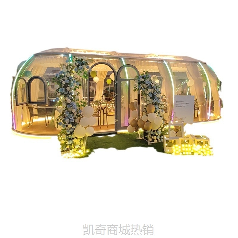 【♥首单299元♥】pc星空房玻璃房泡泡屋阳光房网红餐厅透明太空舱移动房户外民宿
