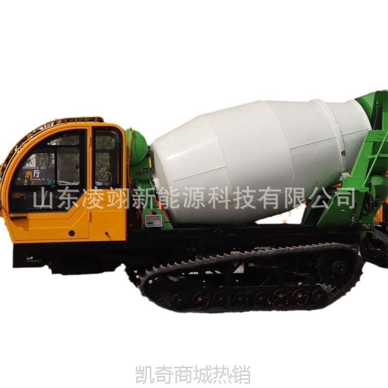 【♥首购299元♥】履带混凝土搅拌罐车270度旋转搅拌罐车爬坡混合物料运输车