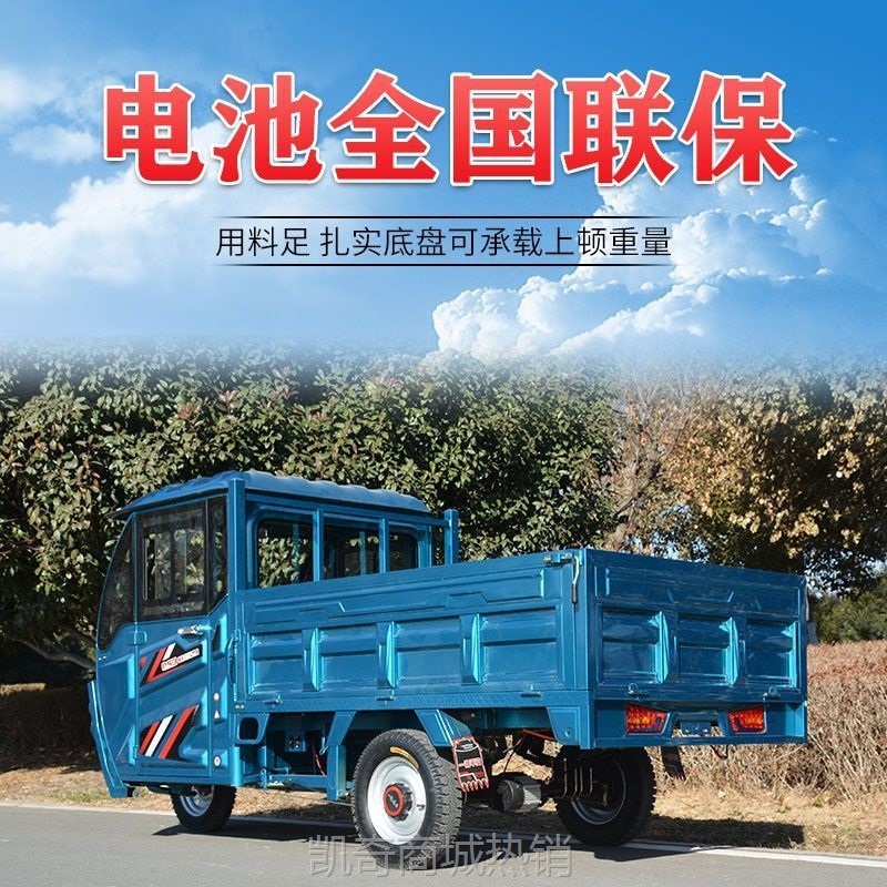 【♥首购299元♥】电三轮家用代步农用电瓶载货王加长加宽可配增程器单排座带篷拉货