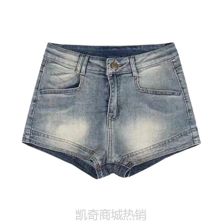 【♥首购1元♥】韩版a牛仔短袖短裤夏季辣妹弹力高腰显瘦小个子热裤直筒阔腿裤