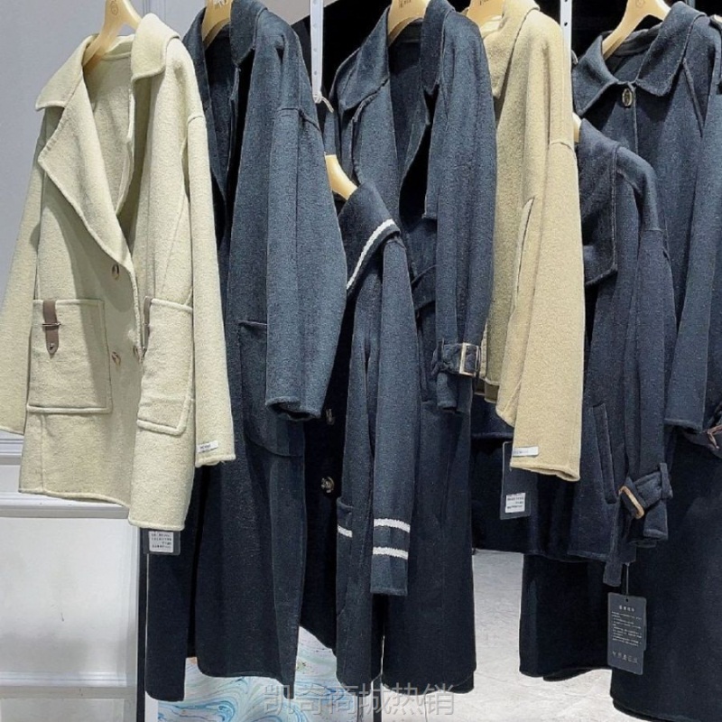 【♥首单1元♥】羊绒大衣品牌撤柜女装晒谷场秋冬品牌折扣女装专柜剪标尾货源走份