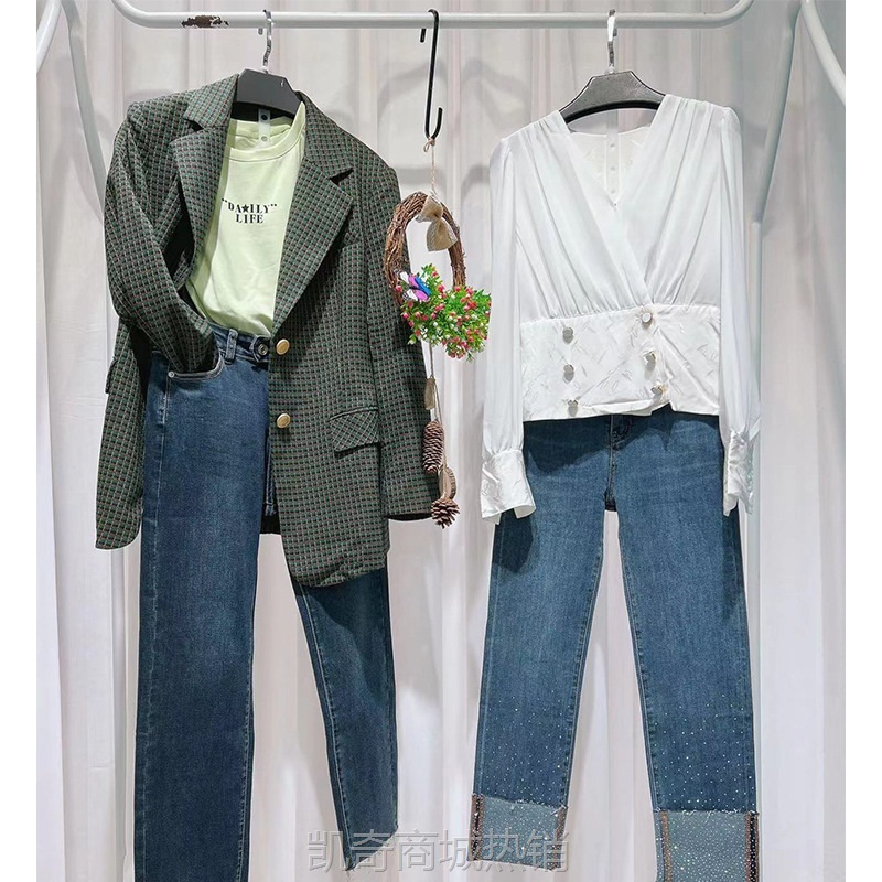 【♥首单1元♥】广州十三行服饰休闲牛仔裤品牌折扣女装尾货走份批发一手直播货源