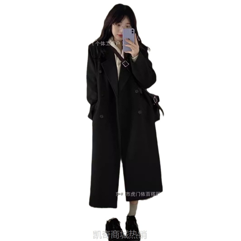 【♥首单1元♥】高端双面羊绒大衣女2024新款韩版宽松小个子中长款羊毛呢大衣外套
