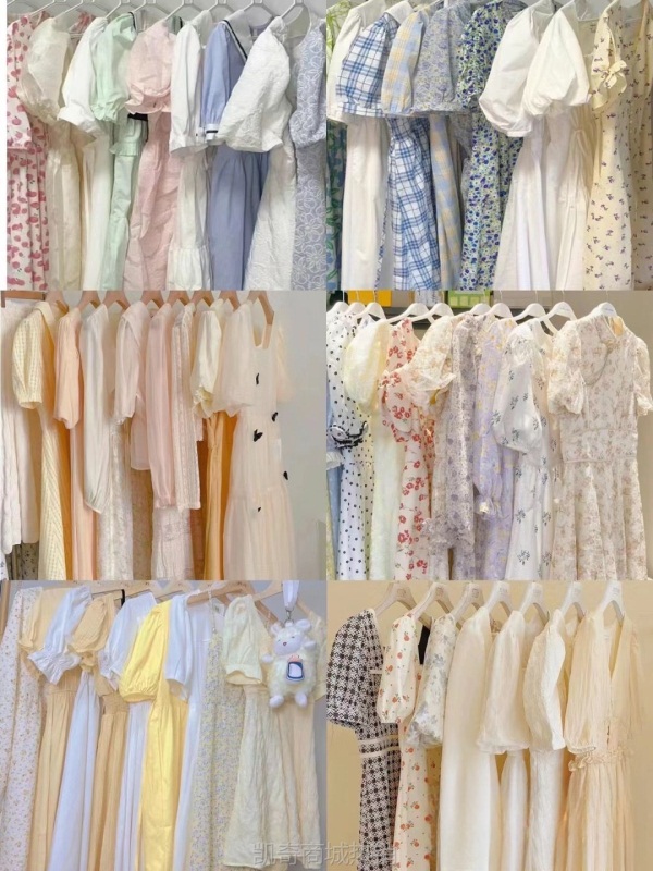 【♥首单1元♥】杭州四季青女装连衣裙2023夏新款法式仙气方领收腰奶甜初恋长裙子