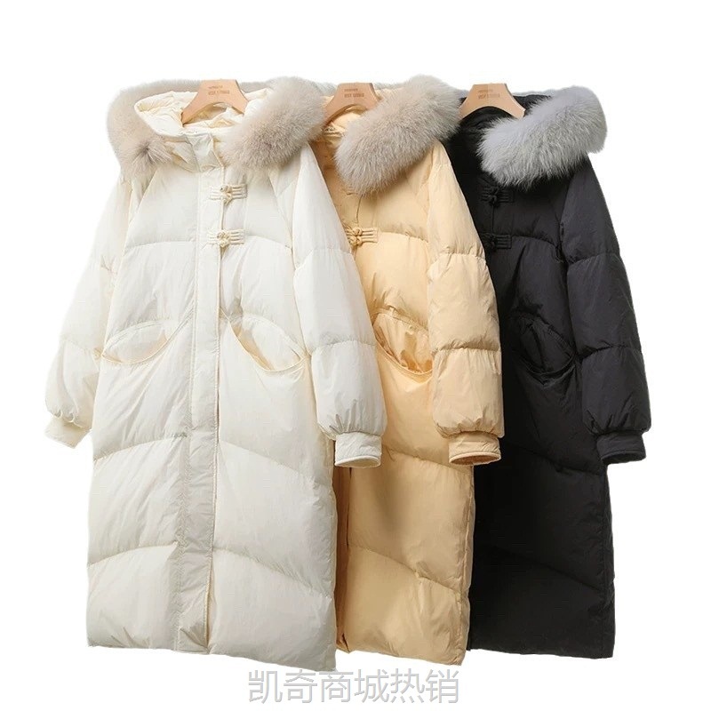 【♥首购1元♥】羽绒服2024冬季新款韩版纯欲风时尚爆款羽绒服女中长款白鸭绒外套