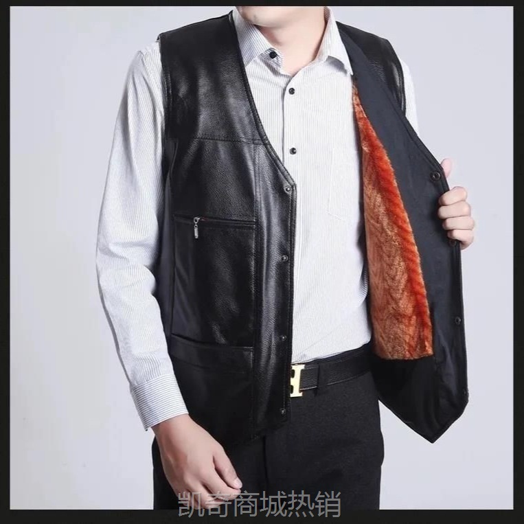 2024新款高档男士马甲男加绒加厚时尚坎肩洋气休闲v领显瘦马夹