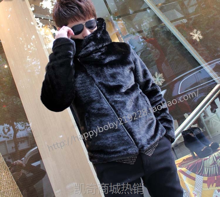 厂家直销新款男士仿皮草外套潮男水貂皮大衣男装韩版男士皮衣大码