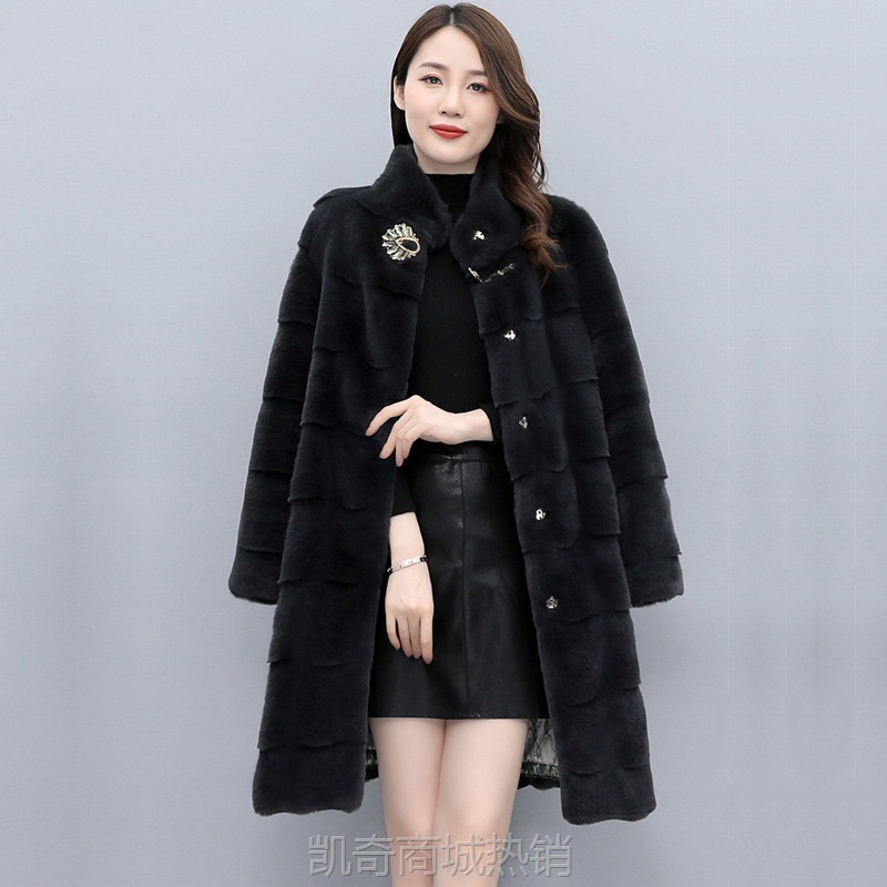 貂皮大衣女整貂海宁高仿貂毛外套长款女式貂皮外套水貂皮草女秋冬