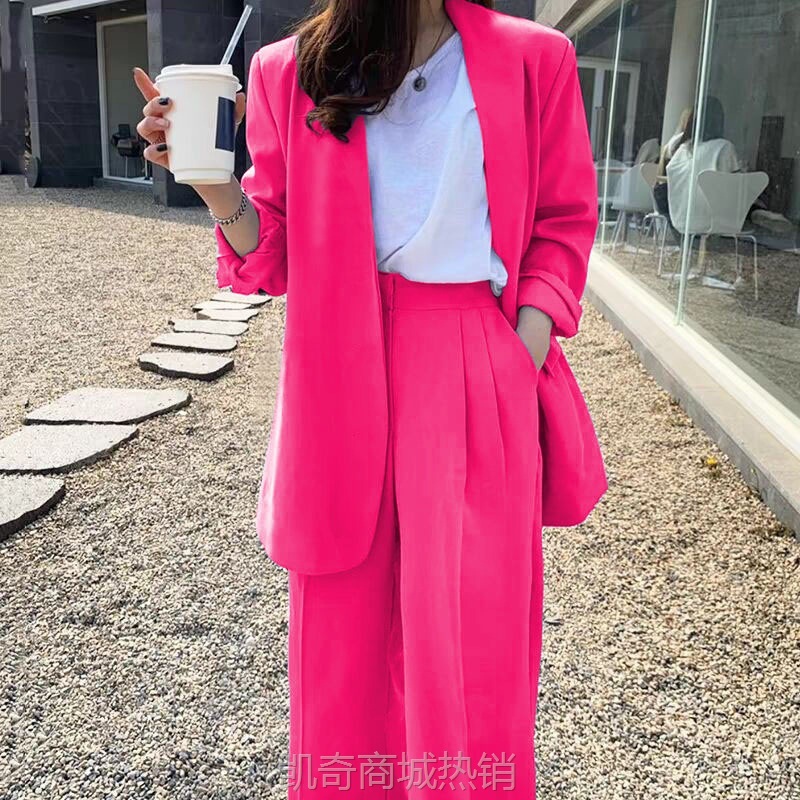 阔腿裤西装套装女2024春秋韩版时尚气质英伦风休闲炸街职业小西服