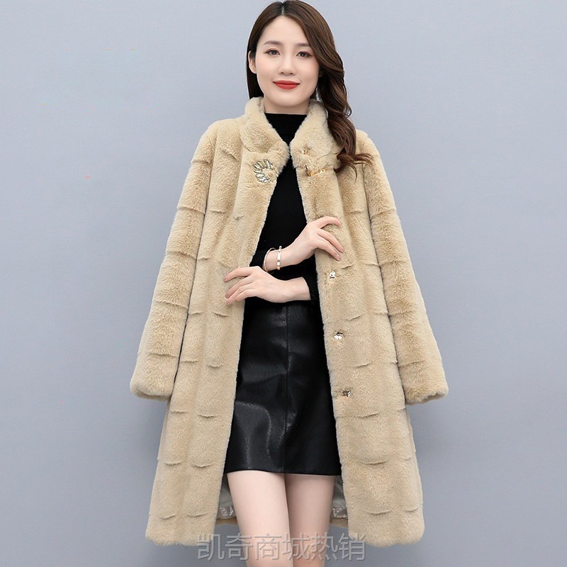 貂皮大衣女整貂海宁高仿貂毛外套长款女式貂皮外套水貂皮草女秋冬