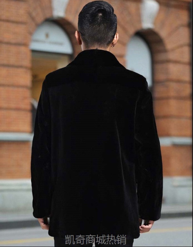 男士水貂毛仿皮草外套貂皮大衣整貂皮中长款男装水貂裘皮大衣男