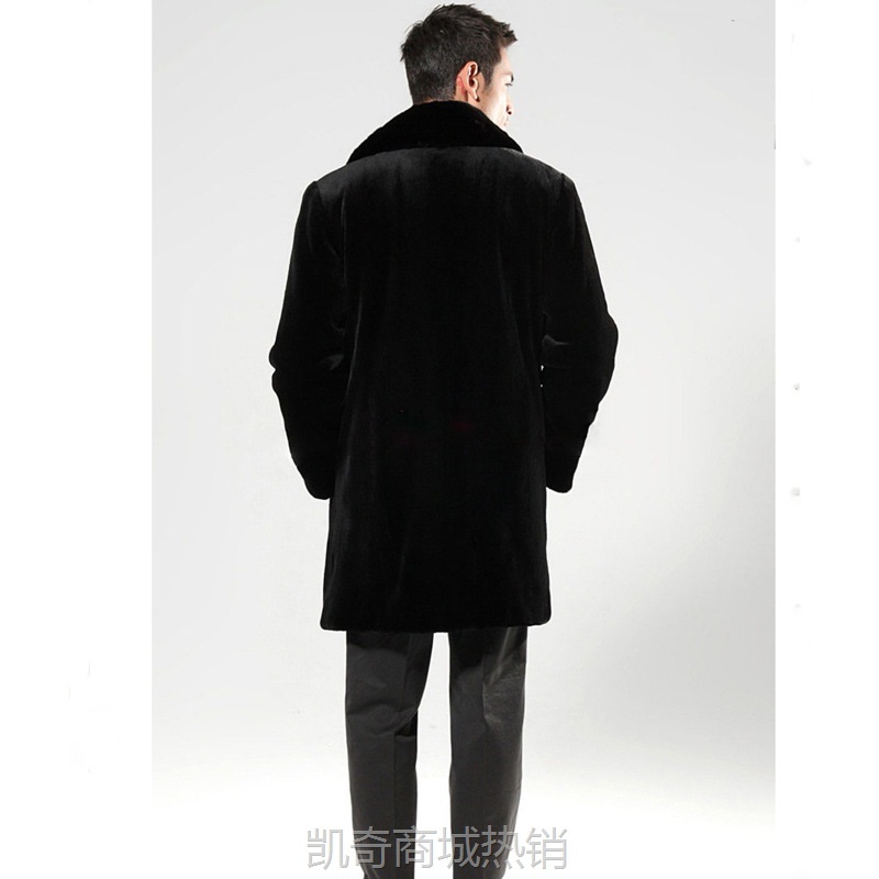 秋冬新款男士皮草外套仿水貂毛大衣保暖风衣大码休闲