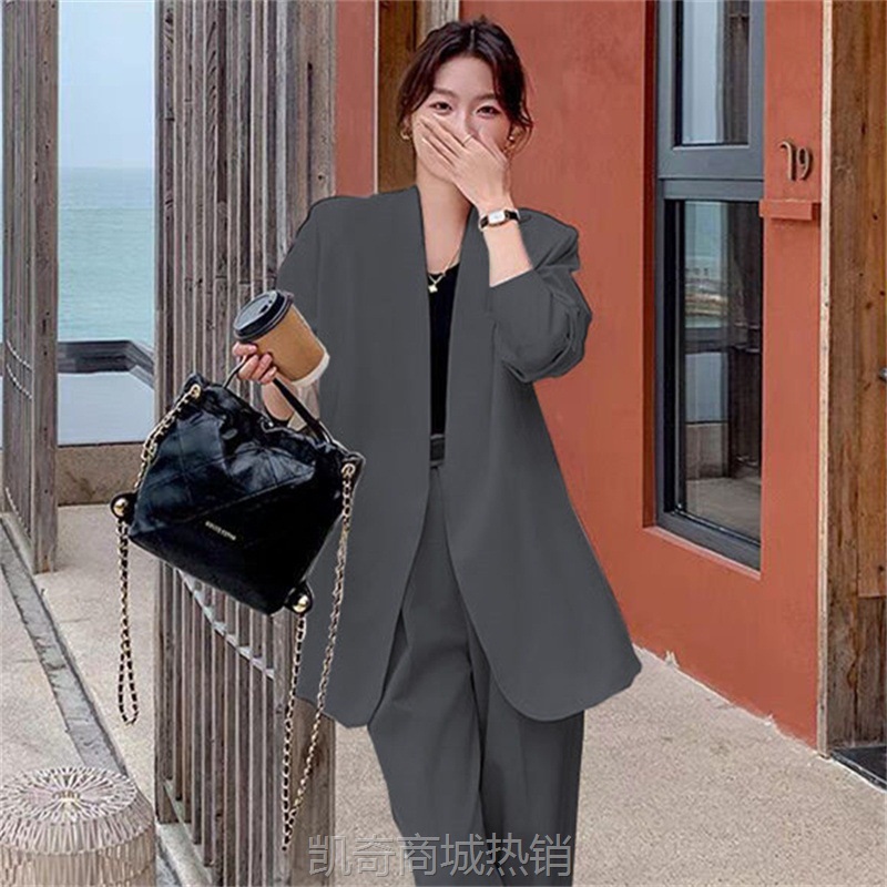 职业套装女春秋2024新款轻熟风气质女神范新款休闲米白色西装外套
