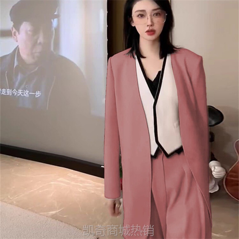 2024西装套装春秋新款职业时尚韩版气质女神白色外套西服正装西服