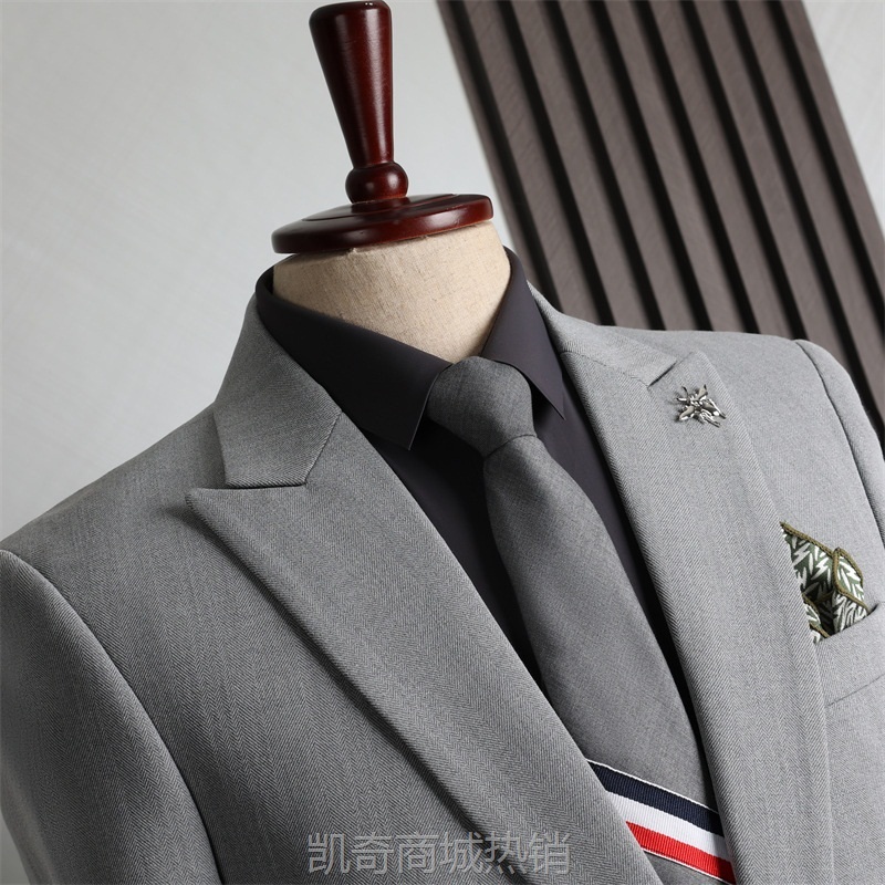 纯色西装男装套装婚礼伴郎服休闲商务正装时尚韩版高档西服套装男