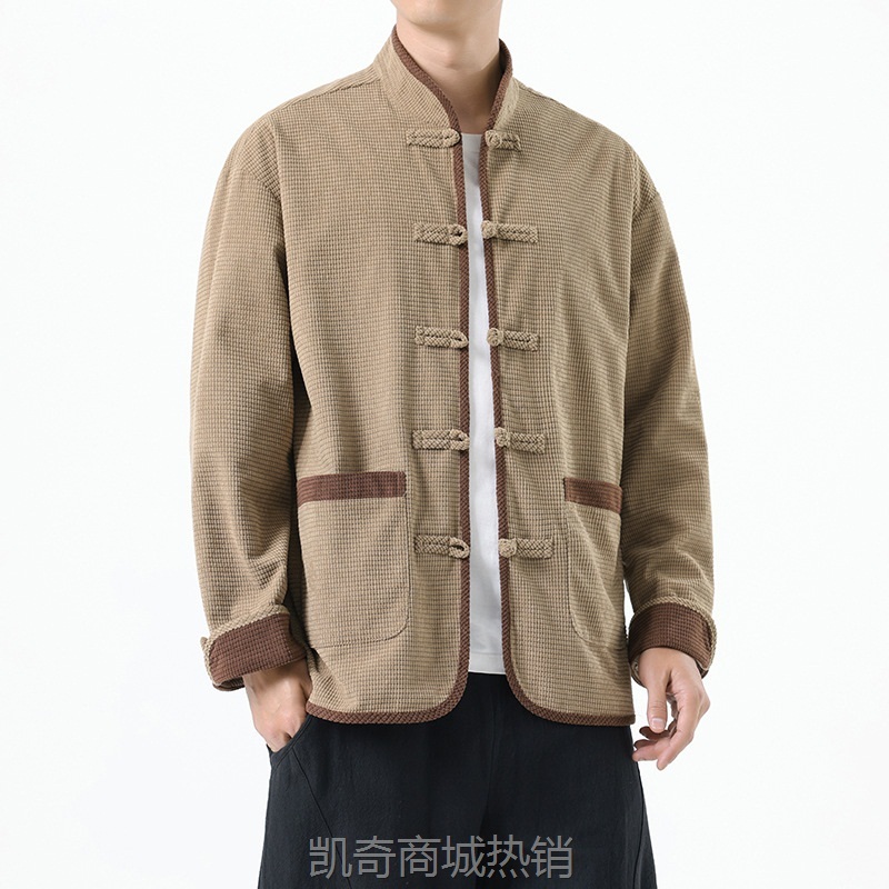 2024秋冬季中国风男装夹克新中式复古唐装汉服青年复古潮流外套男