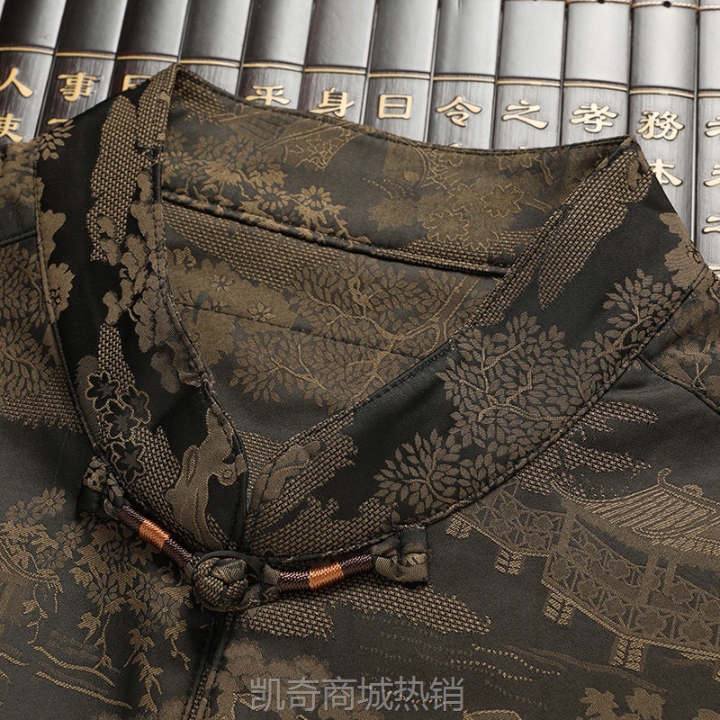 老人唐装男棉袄爸爸冬装外套中老年爷爷加绒加厚棉服生日过寿衣服