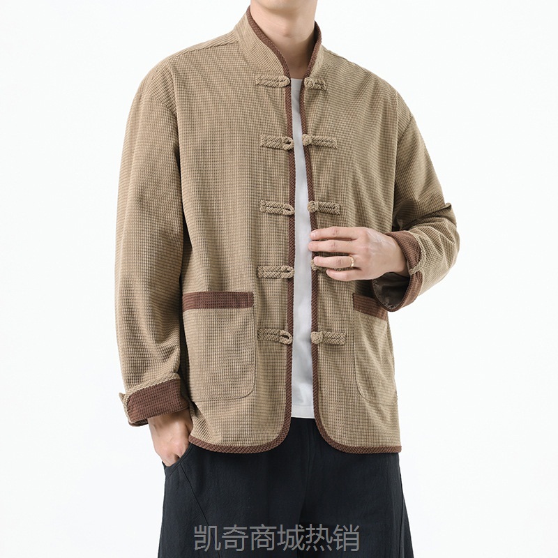 2024秋冬季中国风男装夹克新中式复古唐装汉服青年复古潮流外套男