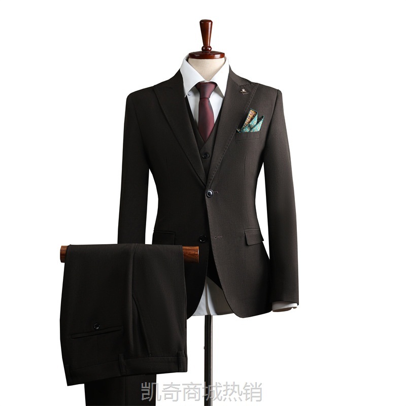 时尚韩版西服套装男士三件套结婚伴郎服职业正装上班西装男装套装